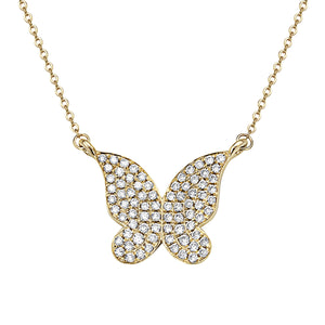 Matheus 14k Yellow Gold Diamond Butterfly Necklace AP154792Y