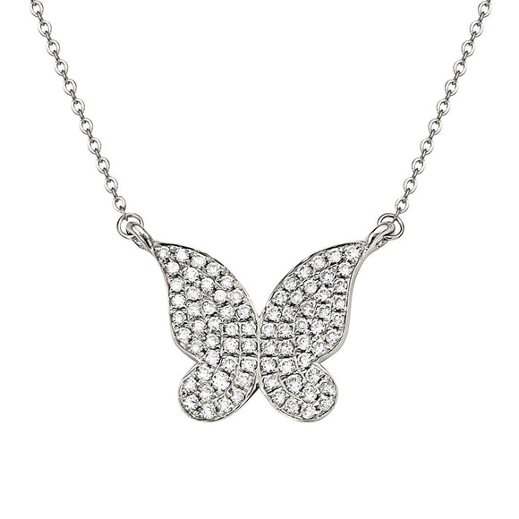 Matheus Full Diamond 14k White Gold Butterfly Necklace AP154792