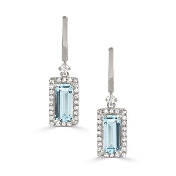 Doves by Doran Paloma 18k White Gold Diamond Earring With Sky Blue Topaz E8605BT-1