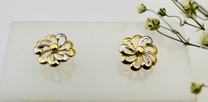 Royal Chain 14kyg Flower Post Earrings