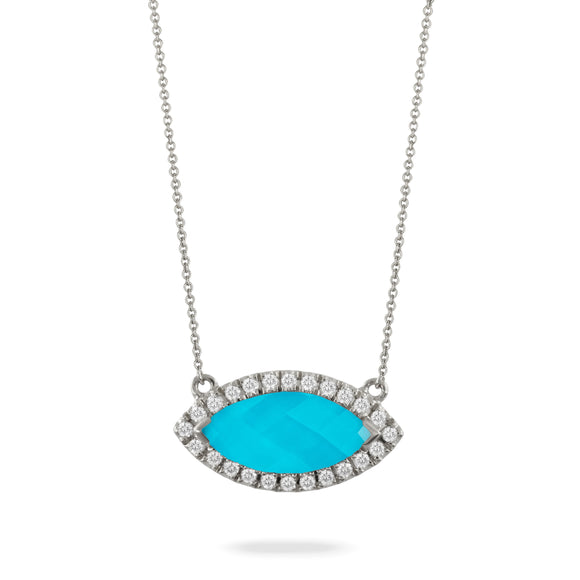 Doves by Doran Paloma Turquoise Diamond Necklace N10142TQ