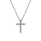 Gabriel & Co 14K White Gold Diamond Cross Pendant Necklace