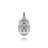 Oval 925 Sterling Silver Virgin Mary Pendant with Twisted Rope Frame