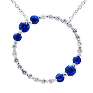 Matheus Open Circle Sapphire Diamond Necklace ASE153084