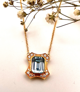 Doron Paloma Blue Topaz Diamond Necklace N9580BT