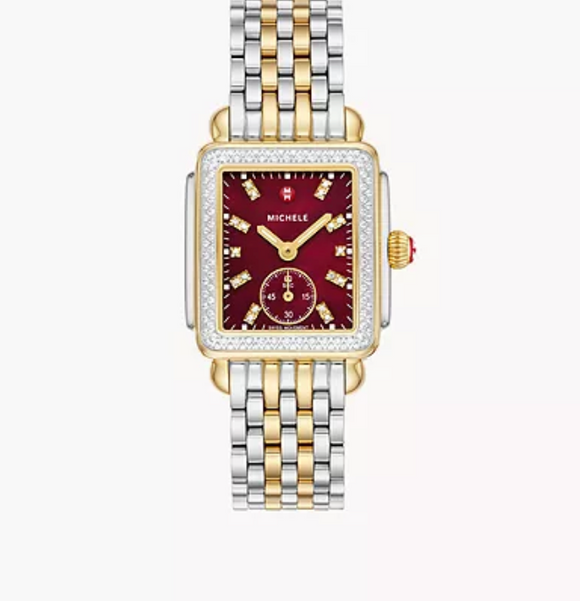 Michele Deco Mid Two-Tone 18K Gold-Plated Diamond Watch MWW06V000130