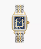 Michele Deco Madison Blue Mother of Pearl Two-Tone 18k Gold Diamond Watch MWW06T000239