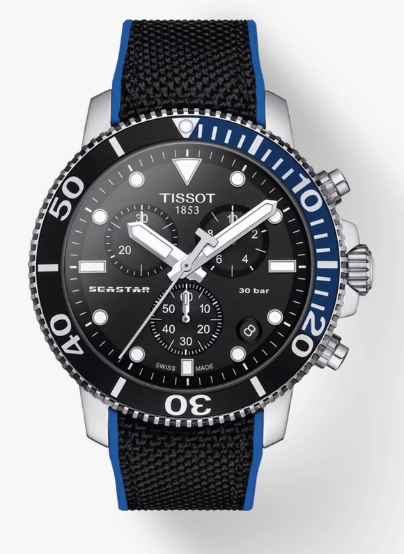 Tissot SeaStar Chronograph Blue and Black  T120.417.17.051.02
