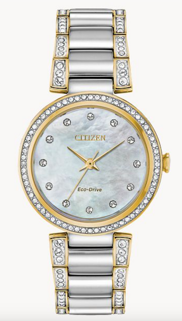 Silhouette Crystal White Mother Of Pearl Dial EM0844-58D