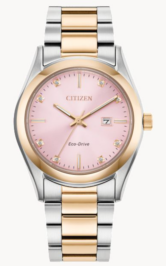 Citizen Ladies Sport Luxury Pink Dial Two Toned Band EW2706-58X