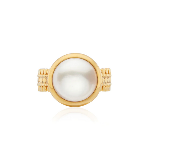 Anna Beck Coin Pearl Scalloped Cocktail Ring RG10361