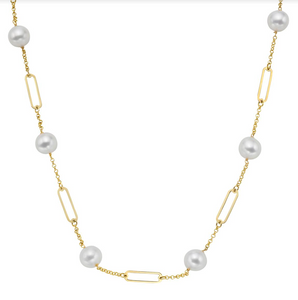 Matheu's Pearls 14k Yellow Gold Tincup Freshwater Pearl Necklace T015232Y-20