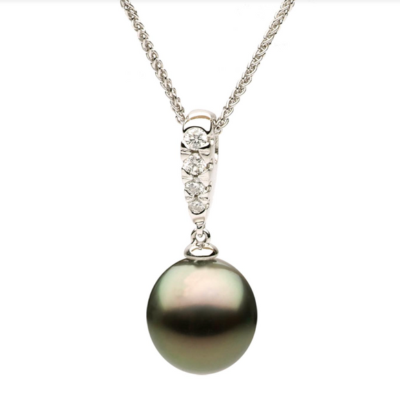 Matheu's Pearl 14k White Gold Tahitian Pearl Necklace P012116-T