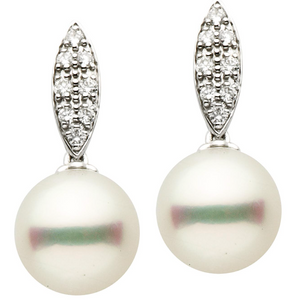 Matheu's 18k White Gold South Sea Pearl Diamond Earrings E012191