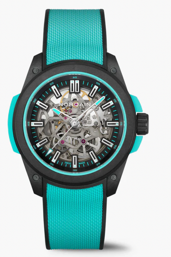 Norqain Wild One Skeleton Teal Strap 42mm