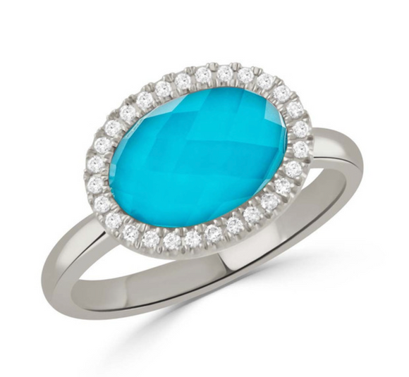 Doves by Doron Paloma 18k White Gold Blue Topaz R7294TQ-1