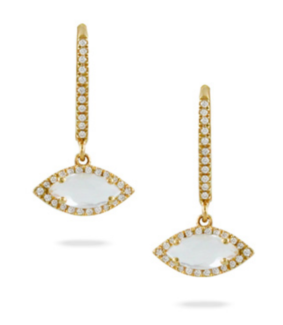 Doves by Doron Paloma Lucente Collection White Topaz Gold Earrings E10139WT