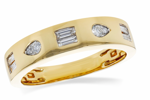 Allison Kaufman 14KT Gold Baguette Diamond Wedding Ring W2508