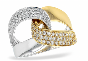 Allison Kaufman 14KT Two Toned Gold Diamond Ring D5089