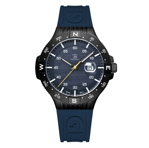 Glock Timepieces Blue Rubber Strap Black Compass GW-15-5-22