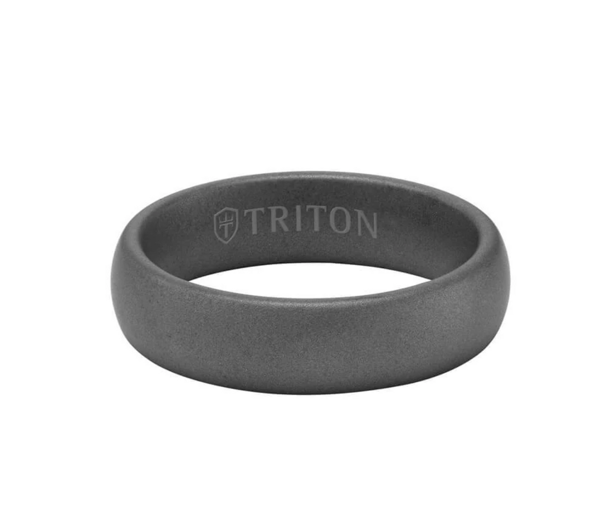 Triton 6MM Tungsten Carbide Ring - Light Sandblasted Finish and Rolled ...