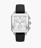 Michele Deco Sport Chronograph Stainless Steel Black Silicone Watch MWW06K000071