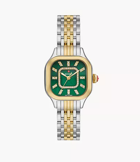 Michele Meggie 18K Two-Tone Gold-Plated Diamond Dial Watch MWW33B000018