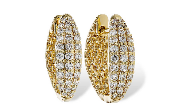 Allison Kaufman Yellow Gold Diamond Earrings ER816-1/2