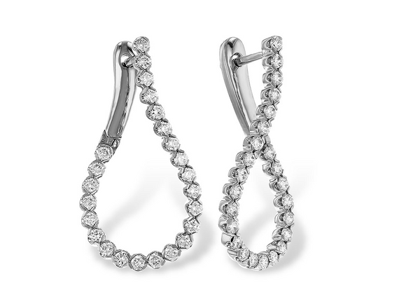 Allison Kaufman White Gold Twist Diamond Earrings E2344