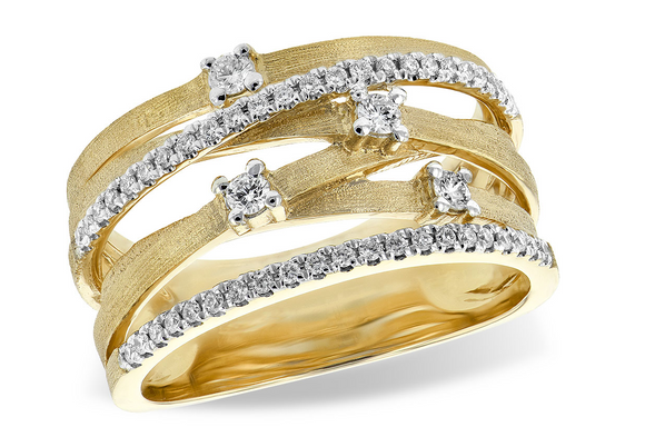 Allison Kaufman Yellow Gold and Diamond Ring W1981