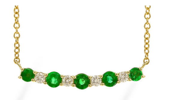 Allison Kaufman Yellow Gold Emerald Necklace N8494