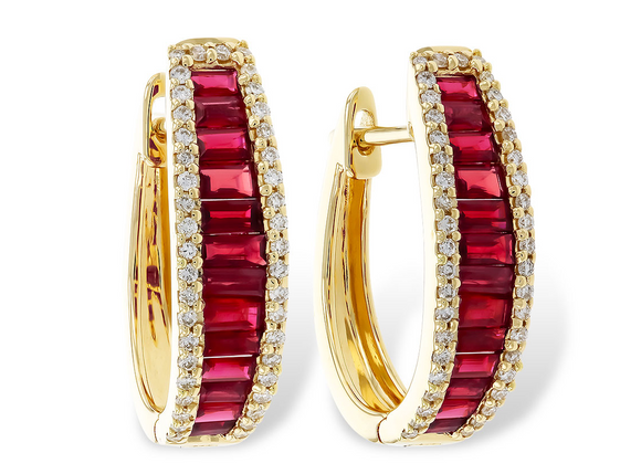 Allison Kaufman Ruby and Diamond Yellow Gold E2335