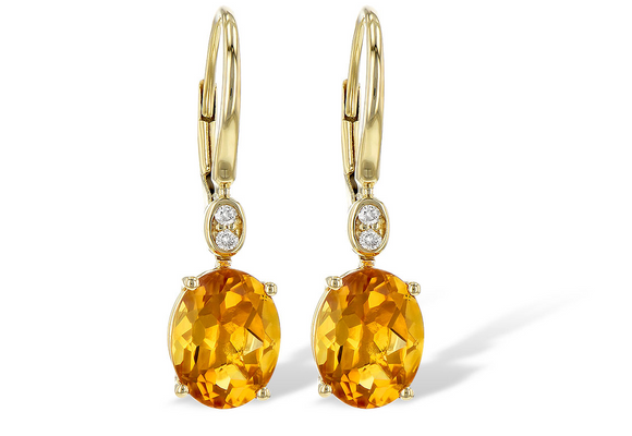Allison Kaufman Yellow Gold Citrine Earrings E2027