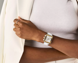 Michele Deco Sport Chronograph Gold-Plated White Silicone Watch MWW06K000069