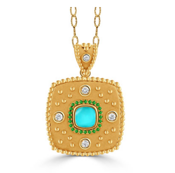 Doves By Doron Paloma Justinian 18k Yellow Gold Pendant With Chain P11679TSTQ