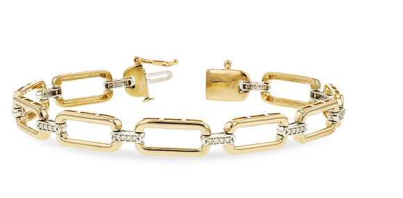 Allison Kaufman PaperClip Diamond Bracelet B1412_YW