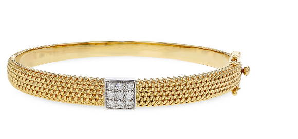 Allison Kaufman Yellow Gold Diamond Bangle B1492_YW