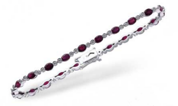 Allison Kaufman White Gold Ruby Bracelet B1081_W