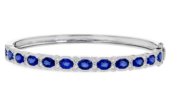 Allison Kaufman White Gold Blue Sapphire Bangle B1315_W