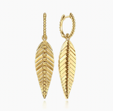 Gabriel & Co Floral 14K Yellow Gold Huggie Drop Earrings