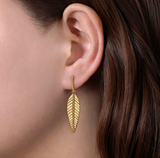 Gabriel & Co Floral 14K Yellow Gold Huggie Drop Earrings