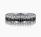 Gabriel & Co 925 Sterling Silver Black Spinel Bujukan Easy Stackable Ladies Ring
