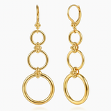 Gabriel & Co Bujukan Clover - 14K Yellow Gold Bujukan Link Chain Leverback Drop Earrings