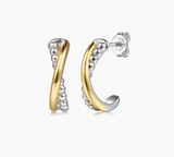 Gabriel & Co J Hoop Earrings 14K Yellow Gold and 925 Sterling Silver Bujukan