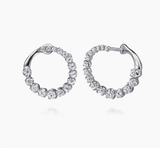 Gabriel & Co 14K White Gold Diamond Bypass Hoop Earrings