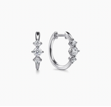 Gabriel & Co 14K White Gold Diamond Huggie Earrings