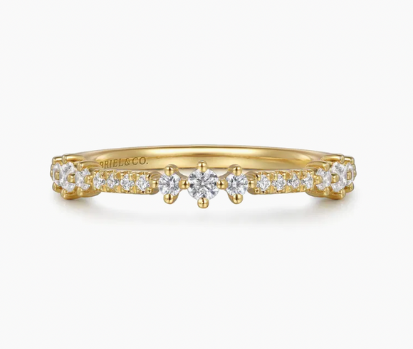 Gabriel & Co 14K Yellow Gold Diamond Stackable Ring 0.24ct – Matheu's