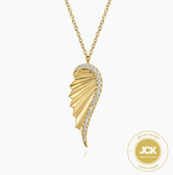 Gabriel & Co 14K Yellow Gold Diamond Wing Pendant Necklace