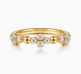 Gabriel & Co Bujukan Clover - Stackable Ring 14K Yellow Gold Diamond Clover 0.25ct Bujukan