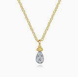 Gabriel & Co 14K Yellow Gold Diamond Teardrop Pendant Necklace-Bujukan